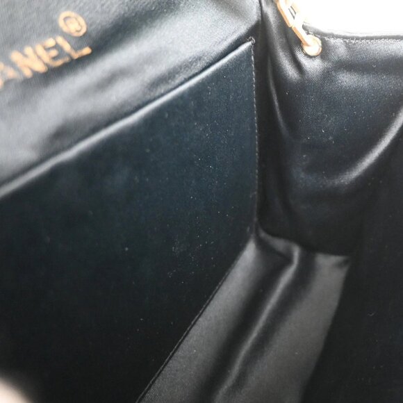 CHANEL CC Mini Matelasse Chain Shoulder Bag Satin Black GHW Vintage 648RL403 - Picture 9 of 16
